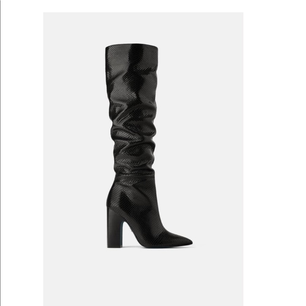 ZARA BLUE COLLECTION LEATHER BOOTS